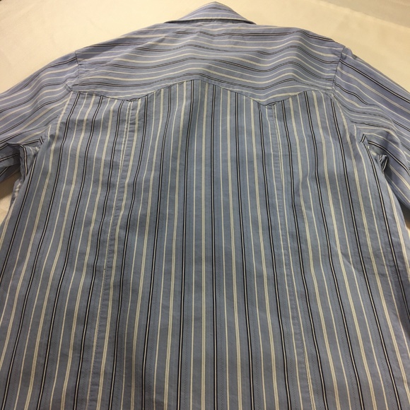 Express Dress Shirt Button Down Blue Stripped Sz S - Picture 2 of 2